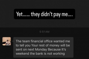 帕斯卡尔继续向NBL石家庄翔蓝讨薪：说周一付钱 然而并没有