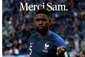 法国国家队官推致谢乌姆蒂蒂：感谢你为我们所付出的一切