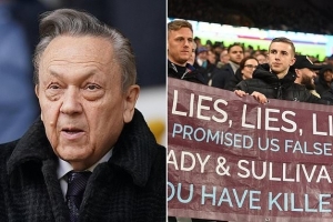 邮报：西汉姆联球迷大规模抗议俱乐部老板，要求辞职