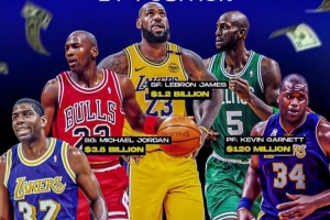 NBA每个位置最富有的球员：魔术师、乔丹、詹姆斯、KG、奥尼尔
