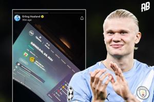 哈兰德社媒晒出玩《FC26》游戏照片：选用挪威青训母队打生涯模式