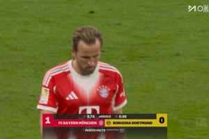 还有还手之力吗？国家德比拜仁vs多特半场，多特0脚打门拜仁11脚